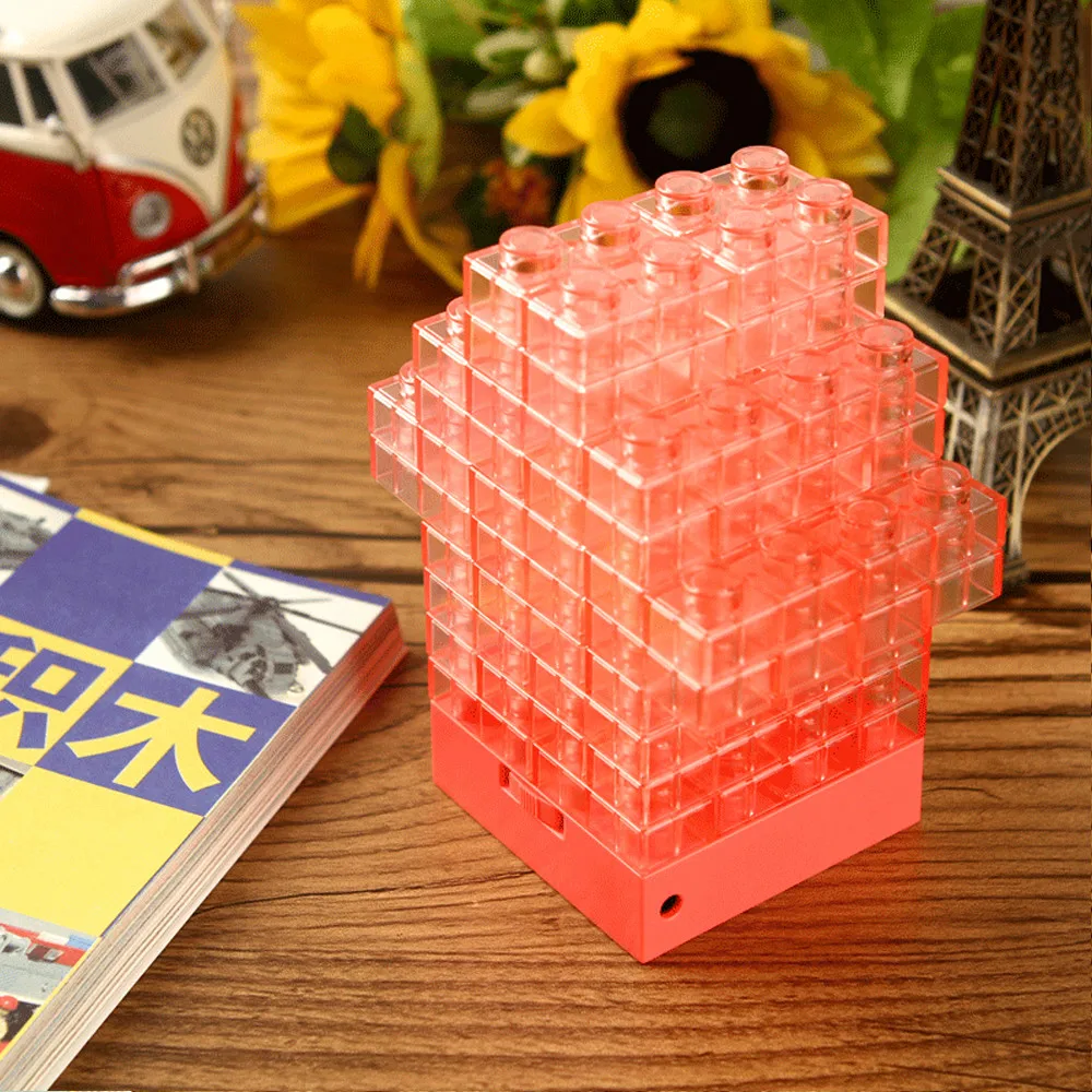 4 цвета креативный DIY игрушечный кирпич светильник Tetris строительный блок Ночной
