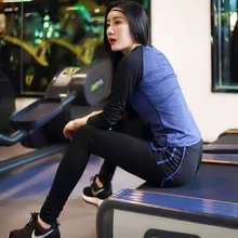 YADKIN New Women’s Yoga Sets Fitness Sportswear Suits Long Sleeve Yoga Shirts Running Gym Yoga Top And Elastic Slim Pants 1 Set