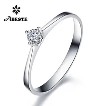 ANI 18K White Yellow Rose Gold AU750 Women Wedding Ring 0 1 CT Certified SI Solitiare