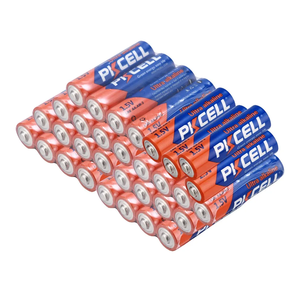 60pcs/lot PKCELL 1.5V AA Battery LR6 AA Alkaline Batteries AM3 E91