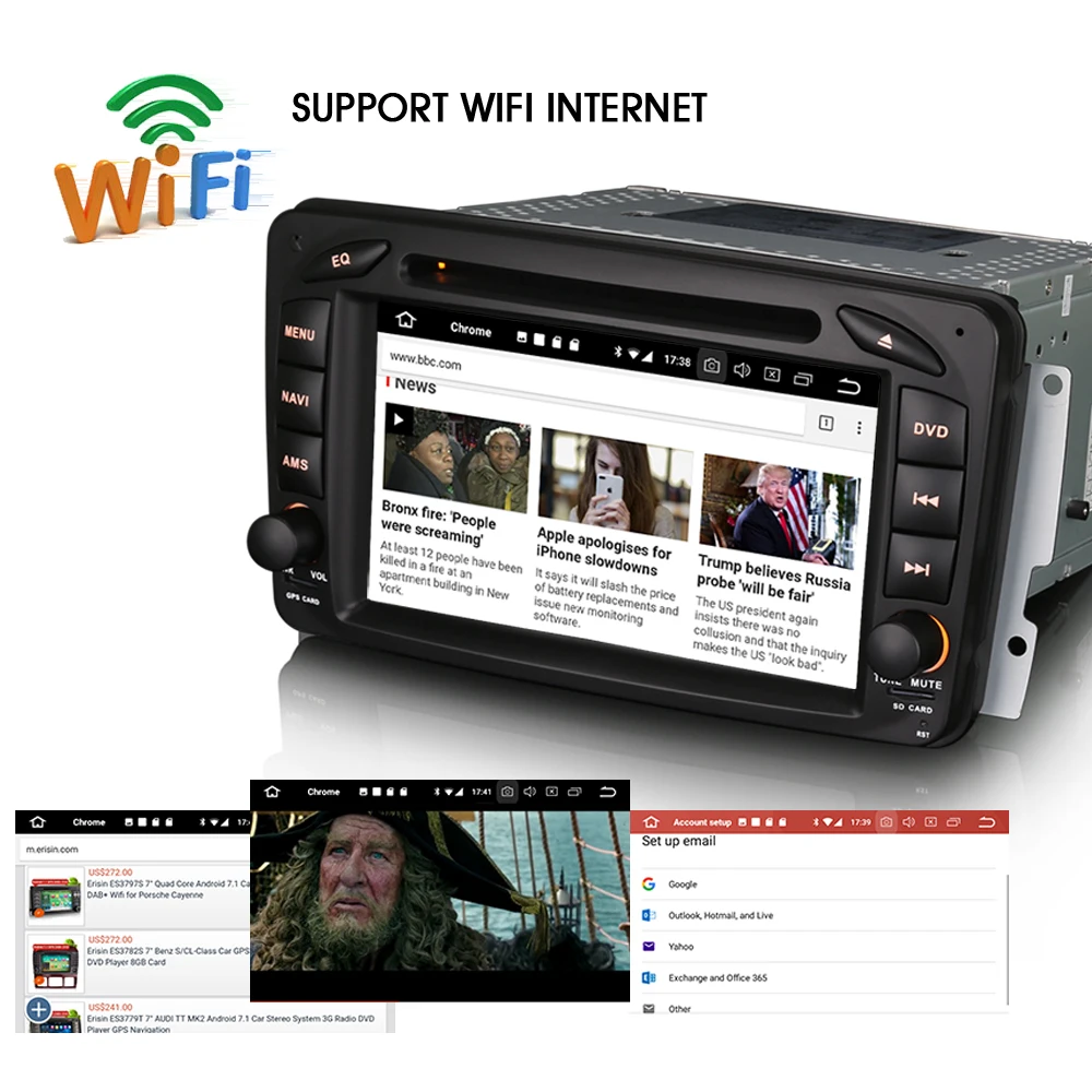 Discount Android 8.0 Autoradio DAB+ WiFi CD DVR RDS 3G Radio GPS OBD2 DVB-T2 Car DVD player For Mercedes C/CLK-Klasse W203 Viano Vito 3