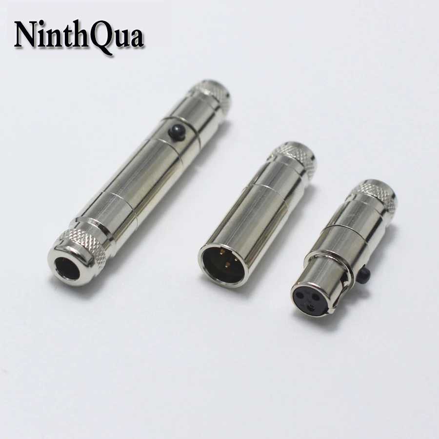 

1pair Mini XLR 3 Pin Male Plug + Female jack Small Metal XLR 3P Audio Socket Microphone Connector MIC Adapter for OD5mm Cable