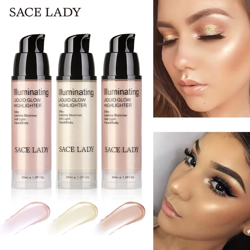 

Professional Liquid Highlighter Shimmer Bronzer Illuminator Make Up Glow Kit Face Body Makeup Tools TY99