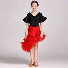 Red latin dress for girls dance costume for kids dance dress for girls latin skirt kids salsa dresses latina tango dancewear