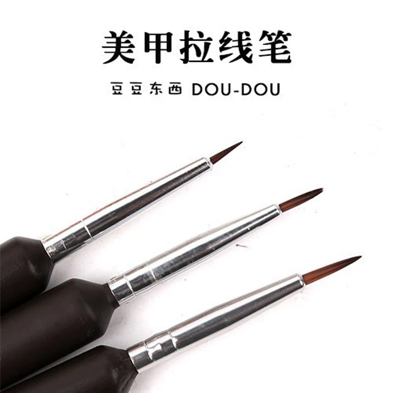 

3pcs Polish Drawing Painting Dotting Liner Pens Kolinsky Nail Art Brushes Set