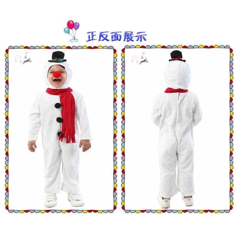 Лидер продаж; Детский комбинезон со снеговиком на Хэллоуин; Карнавальный костюм для мальчиков; Белый Рождественский костюм; милые костюмы со снеговиком для девочек