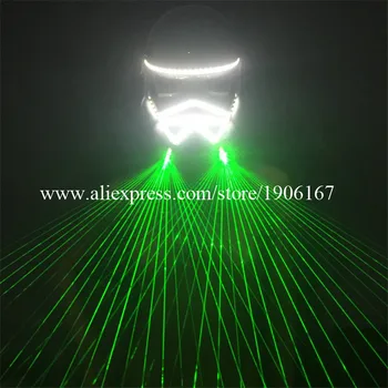 

Led Luminous Green Laserman Party Mask Night Club Illuminate Halloween Masquerade Laser Mask Performance Dancewear
