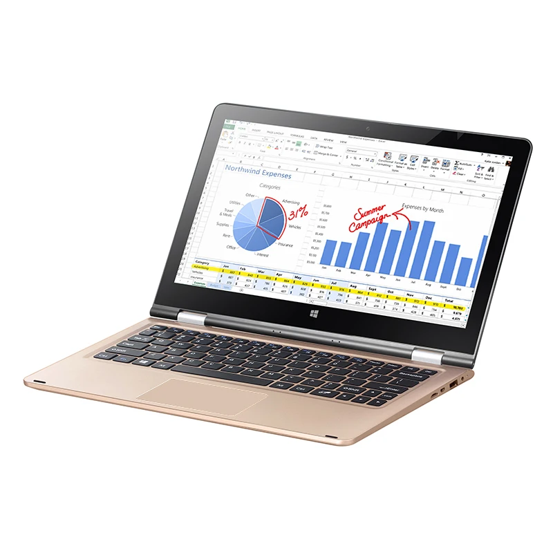 11.6 inch VOYO VBOOK Quad Core Laptop Celeron N3450 IPS Screen 4G RAM 120G SSD Tablet PC 3.7V/12000mAh Polymer Lithium Battery