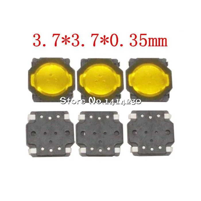 

10Pcs Thin film push button switches 3.7*3.7*0.35mm SMT 4-Pin 3.7X3.7X0.35mm