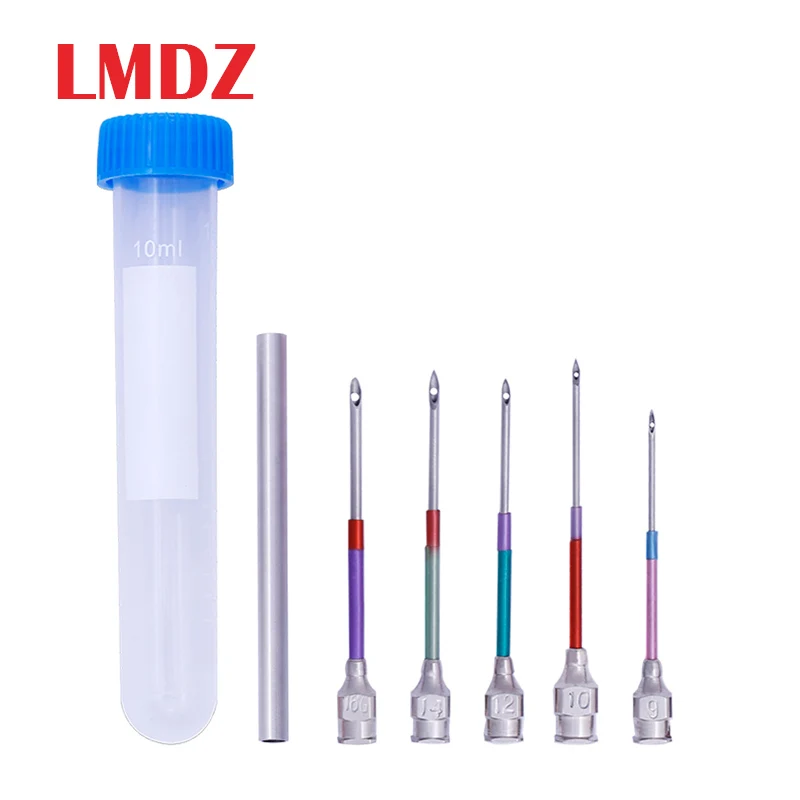 

LMDZ 5Pcs Embroidery Stitching Punch Needle Sewing Tool Set 9# 10# 12# 14# 16# With Needle Bottle Embroidery DIY Tools