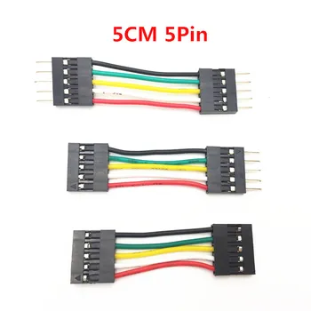 

20pcs/lot 5cm 5pin 2.54mm Jumper Wires Cables M-M M-F Female to Female Breadboard copper wire for DIY Electronic Starter Kits
