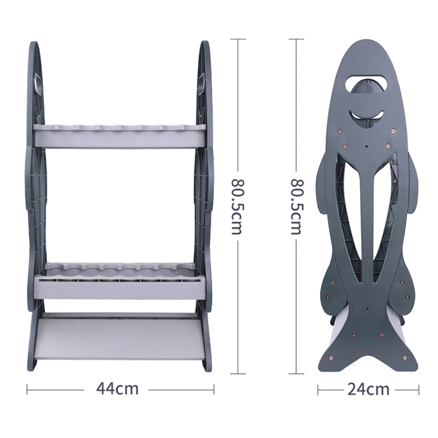 Высококачественный портативный съемный Простой стеллаж для хранения удочек, держатель для удочки в форме рыбы для рыбной ловли, стойка для хранения удочек, 16 слотов
