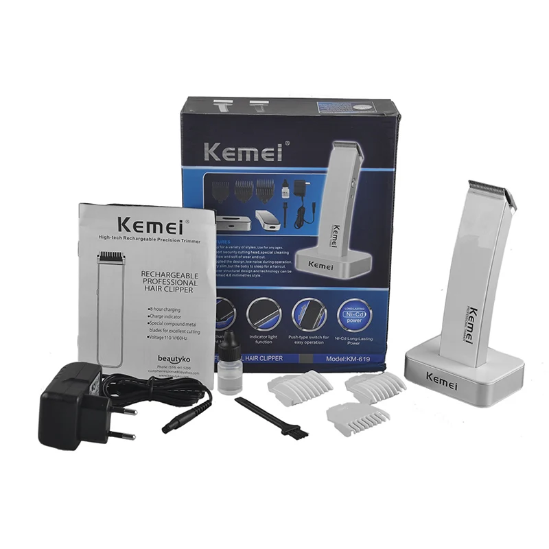 KEIMEI KM 619 Rechargeable Electric Hair Cipper Shaving Shaver Machine Razor Barber Cutting Beard Trimmer Haircut