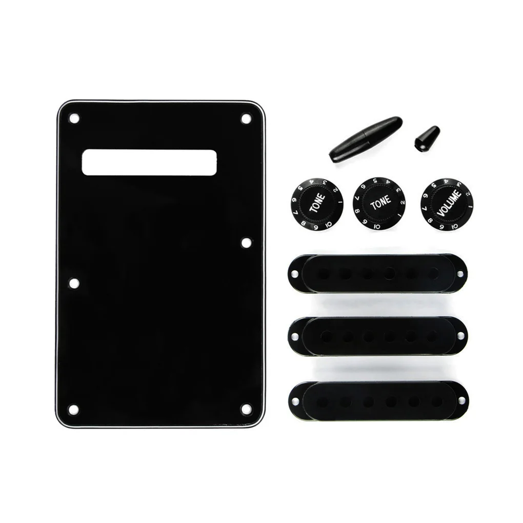 FLEOR Set of Guitar Back Plate Tremolo Cover 48/50/52mm Pickup Covers 2T1V Knobs Switch Caps for ST Accessories | Спорт и