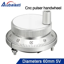 Aubalasti CNC pulser handwheel 5V 60mm 80 100PPR Manual Pulse Generator CNC Machine 60mm Rotary Encoder Electronic 4pins & 6pins
