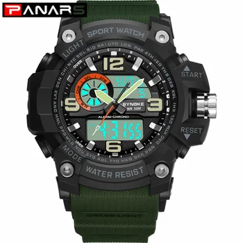 

PANARS New Arrival Digital Watch Military Green Men's Style Fashion Sports Shock Army Watch LED Electronic Wrist Watches for Men
