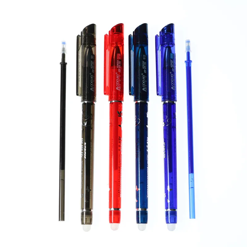 

10pcs Transparent Friction Grinding Magic Erasable Pen 0.5mm Refills Children'S Student Gifts Stationery School Office Supplies