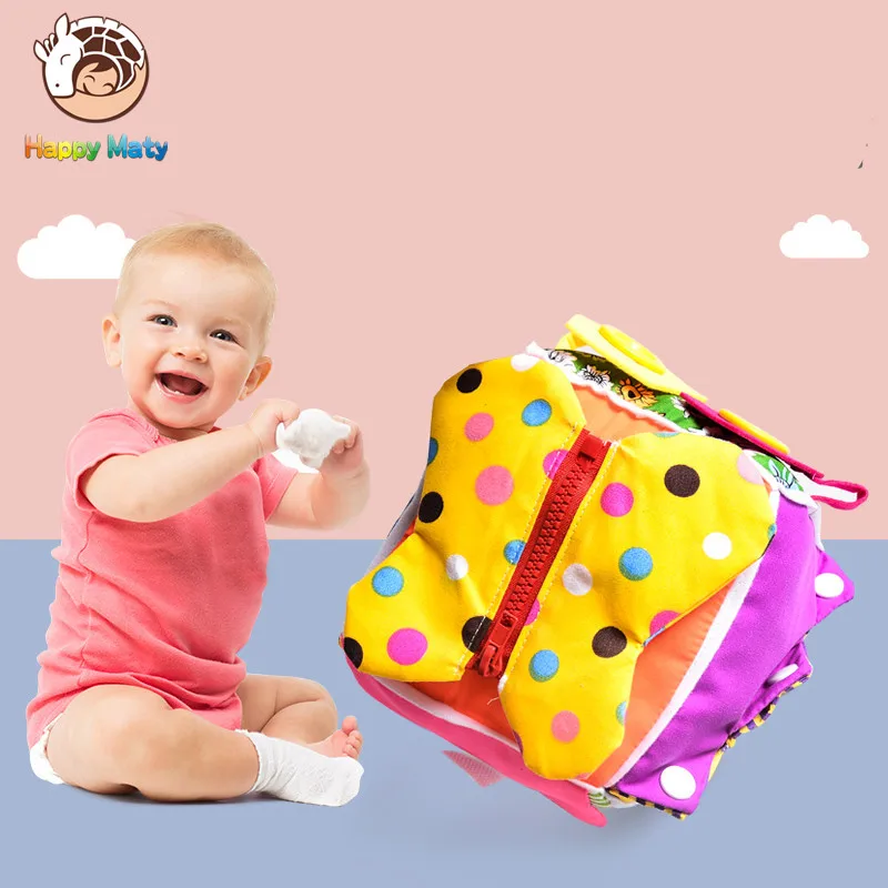 

Happymaty Montessori Early Educational Toys Learn To Wear Clothes 6 Face Dressing Skills Button Sensory Training Parentchild Toy