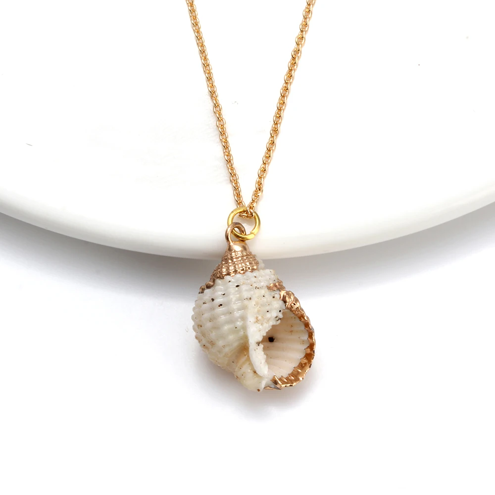 

MEIBEADS 2019 Boho Shell Conch Necklace Sea Shell Beach Necklace Pendant For Women Collier Femme Shell Cowrie Summer Jewelry