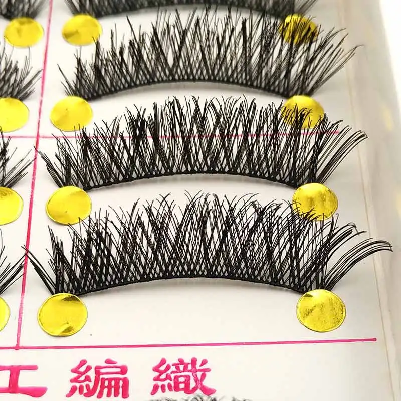 

10 Pairs Makeup Handmade Eye Lash Natural Long Black Cross False Eyelashes Thick Makeup Cosmetic Eyelashes #D-03