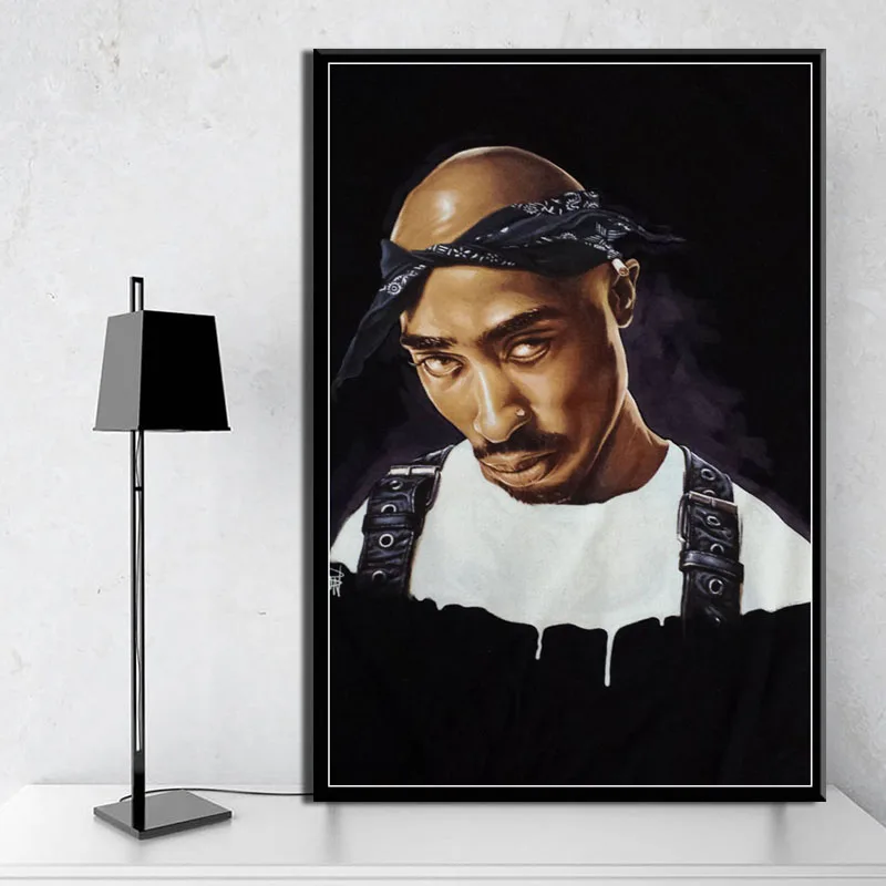 P119 Tupac Shakur 2PAC Outlaw Rap музыкальный Рэппер звезда хип хоп Искусство Живопись Шелковый