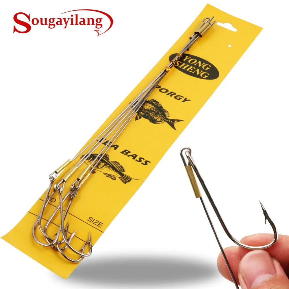 

Sougayilang 5pcs/Pack Super Big Size Fish hook Wolfram Steel Wire Leaders Fishing Hooks for Sea Boat Fishing Fishing Tackle