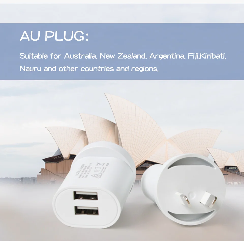 1PC AU Adapter Plug 5V2.4A Charger For Mobile Phone Dual USB Interface ACDC Adaptor Travel in Australia New Zealand  (8)