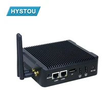 Fanless Mini PC Quad Core Celeron N3160 Dual LAN Linux PFsense Router Firewall Server Computer with 2 antennas