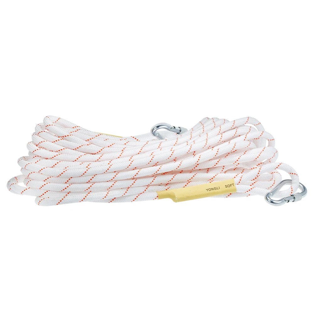 

Outdoor Climbing Rope Safety Rope Reflective Rope Afloat Escape Rope 20M/64ft with Double Carabiners Fire Rescue Rope