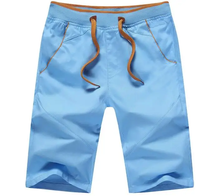 Мужские шорты для активного отдыха, спортивные пляжные шорты,, мужские повседневные короткие мужские брюки из полиэстера с эластичной резинкой на талии, быстросохнущие брюки - Цвет: Небесно-голубой