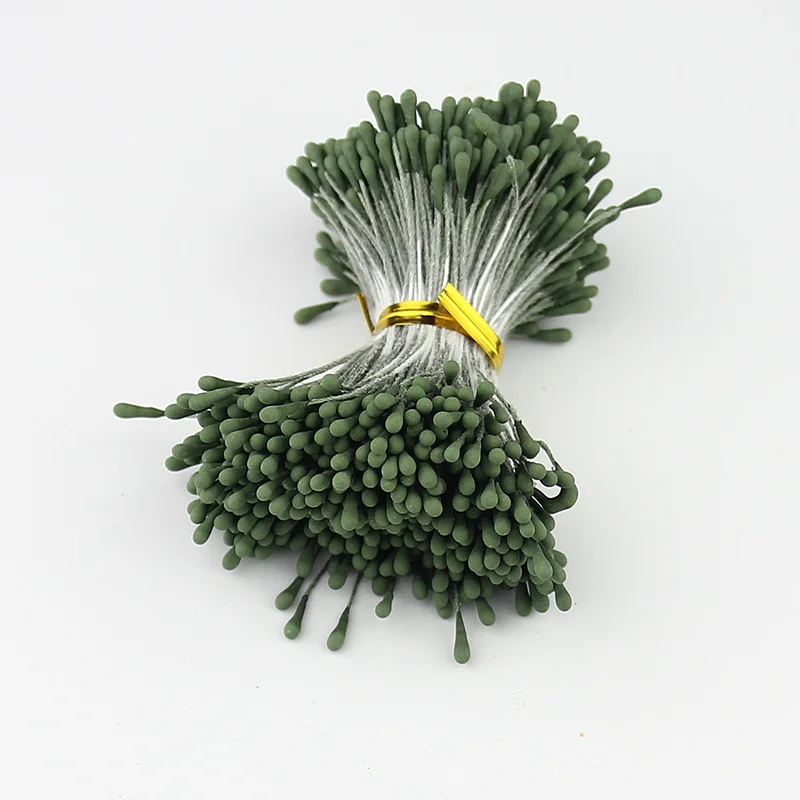 HUADODO 1,5 мм 400 шт искусственная тычинка ручной работы Искусственные цветы принадлежности для свадебной вечеринки украшения дома DIY Аксессуары - Цвет: Зеленый