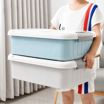 

Bottom storage box flat belt wheel plastic thick material under clothes with cover clothes box finishing storage box LM724935