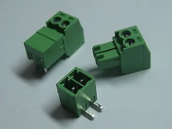 

12 pcs Screw Terminal Block Connector 3.5mm Angle 2 pin Green Pluggable Type