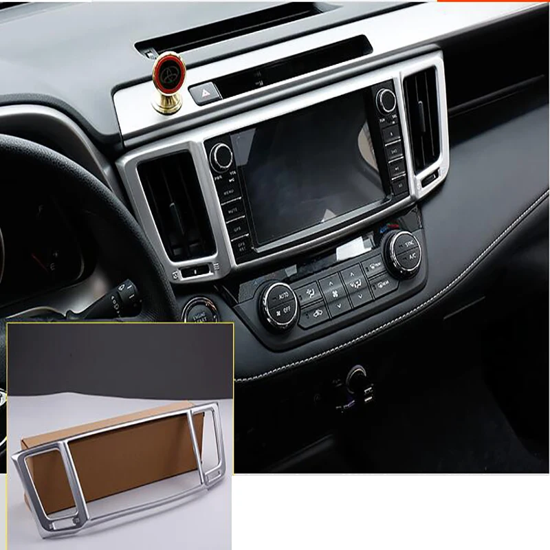 

For Toyota RAV4 2016 2017 2018 ABS Chrome Air Conditioner Middle Central Outlet Vent Cover Trim Accessories Car Styling