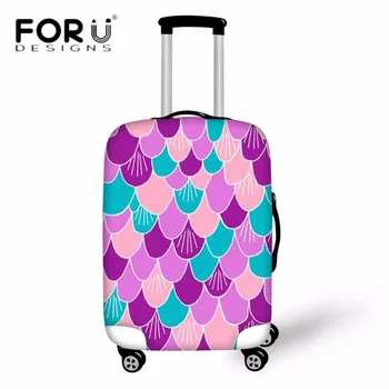 

FORUDESIGNS Mermaid Scales Printed Suitcase Cover Spadex Thicken Travel Luggage Cover Protector Dustproof Trunk Case Rain Cover