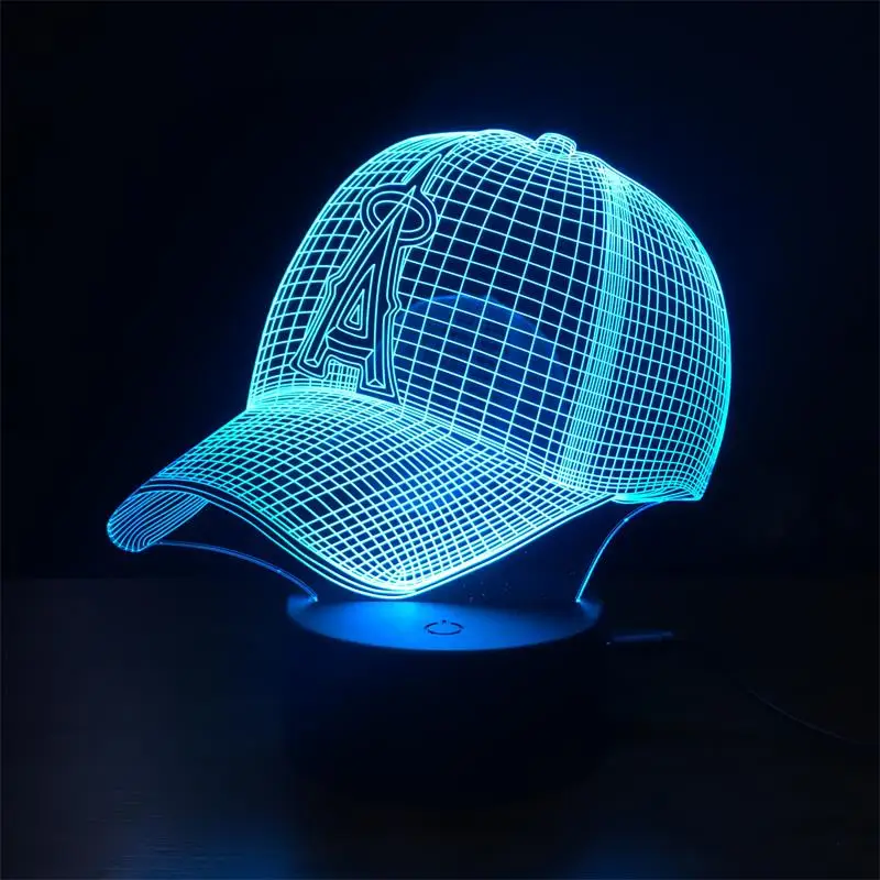 

Baseball Cap 3D LED Night Light Sports Hat Table Lamp USB 7 Colorful Gradient Atmosphere Sleep Lighting Kids Gifts