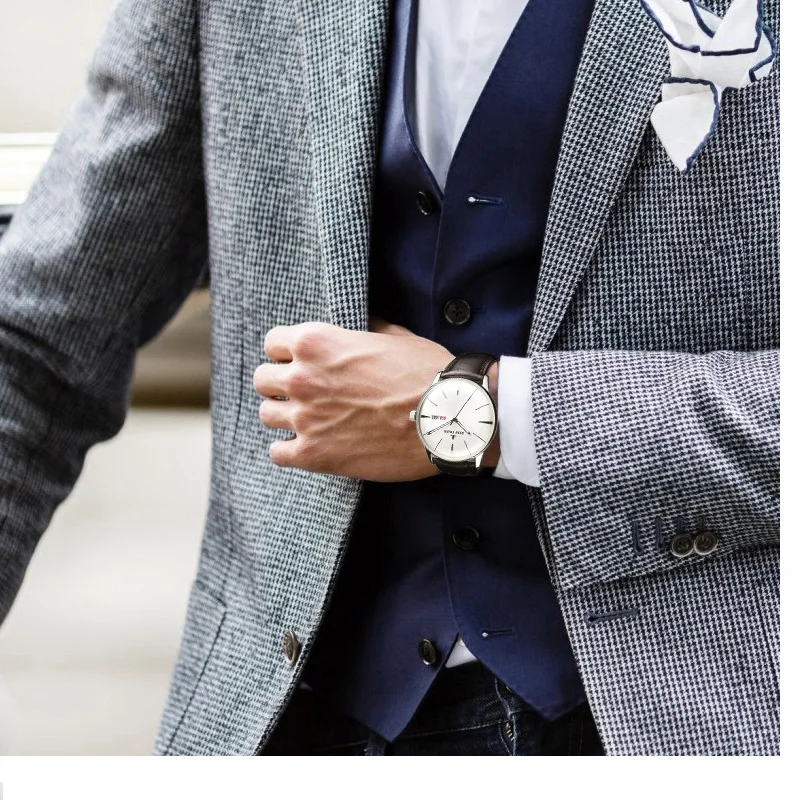 Риф Тигр/RT Роскошные нарядные часы для мужчин из натуральной кожи ремешок синие часы автоматические механические часы водонепроницаемые часы с датой RGA8238