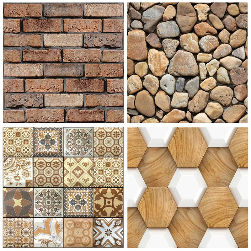 

Waterproof DIY PVC Vinyl Self Adhesive Wallpaper for Kitchen Backsplash Tile Bathroom Living Room Bedroom Home Decor Wall Paper