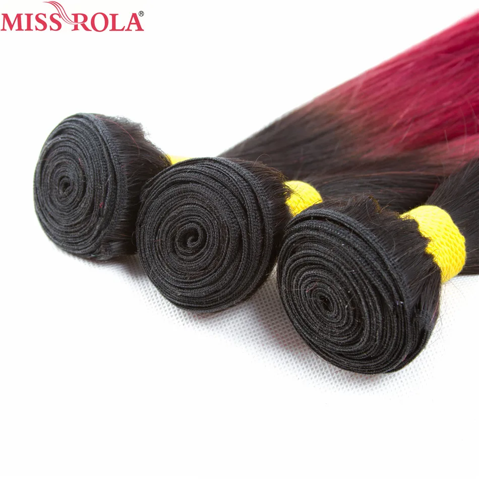 Miss Rola Hair Pre-colored Ombre 3 Bundles T1B/Red Color Human Brazilian Hair Weaving Non-remy Hair Extensions Straight Haare Miss Rola Hair Pre-colored Ombre 3 Bundles T1B/Red Color Human Brazilian Hair Weaving Non-remy Hair Extensions Straight Haare