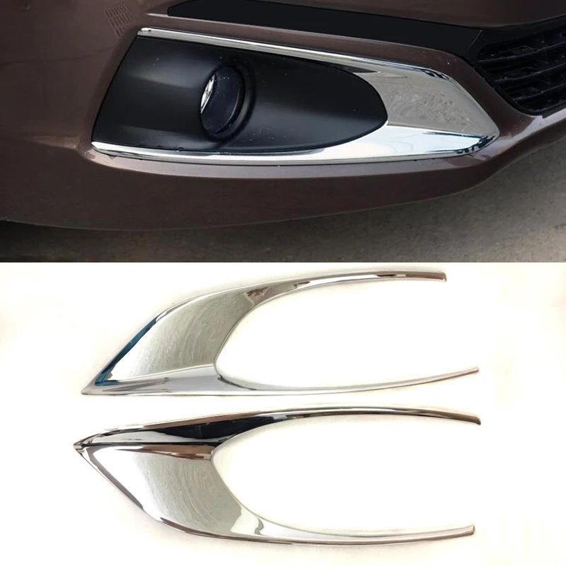 

DIY Car Styling For Peugeot 301 2017 ABS Mirror Chrome Front Fog Light Box Cover Case Stickers Trim Part Accessories 2Pcs