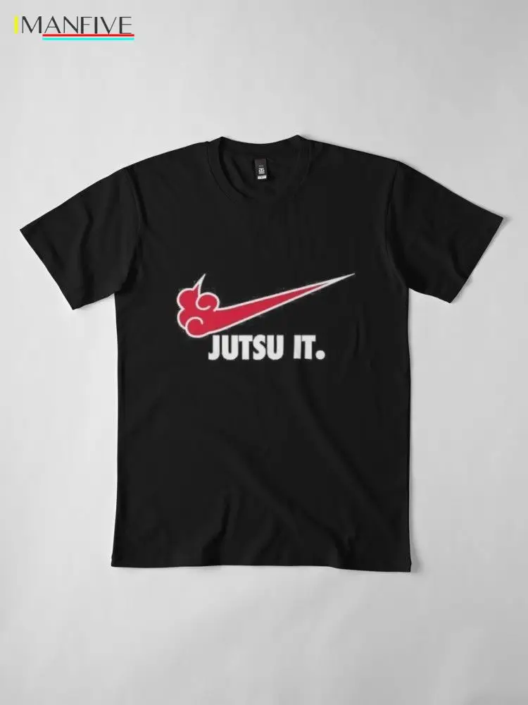 

Naruto Akatsuki Icon Jutsu It The Swoosh Black T-Shirt Christmas Gift 2019 New Arrival Men T Shirt New