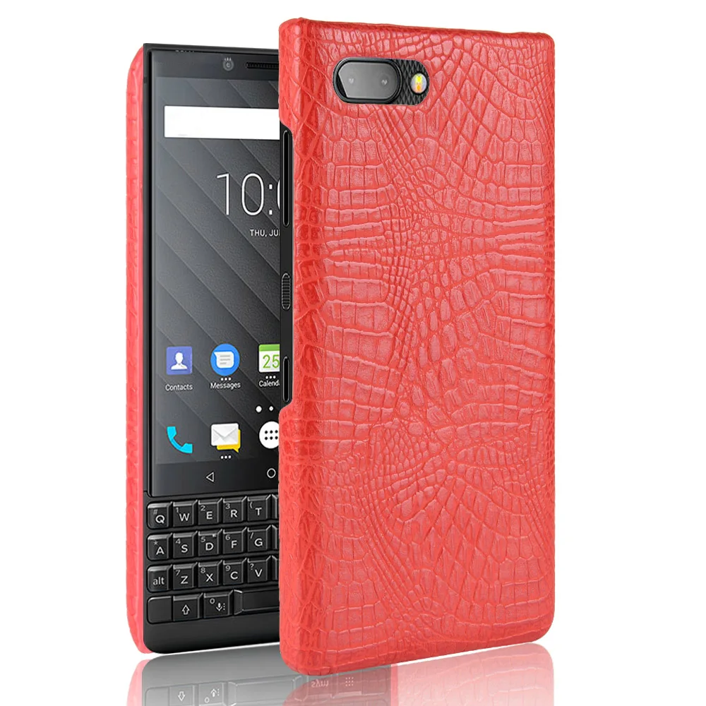 Чехол для Blackberry Keyone Key2, чехол из крокодиловой кожи, жесткие чехлы для Edition, серебристый Q20 Q30 PRIV Mercury Dtek 70, чехол - Цвет: Red