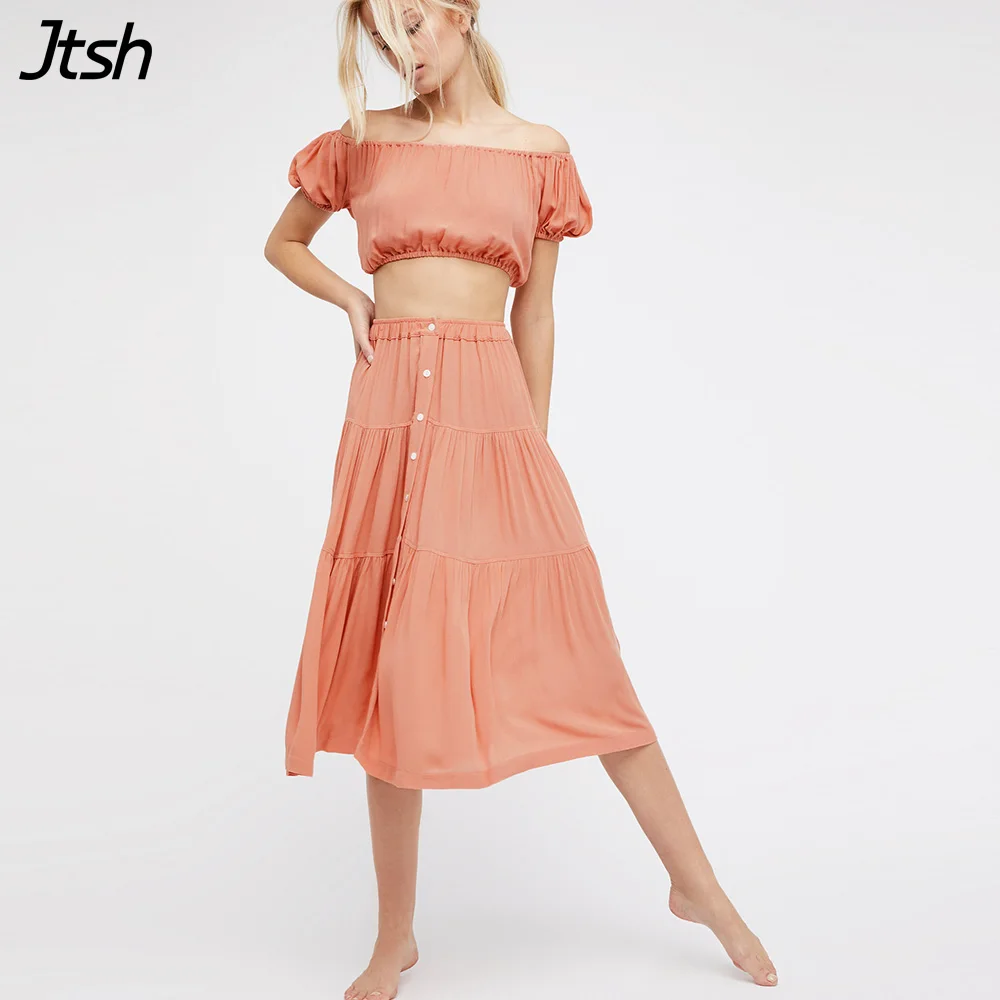 Buy Two Piece Set Beach Summer Dress Women Vintage