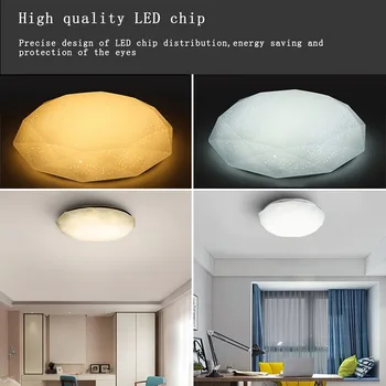 

Modern Diamond Led Ceiling Lights Ceiling Light Lamp 12/24W Bedroom Home Light Personality Lampara Techo Plafondlamp Plafonnier