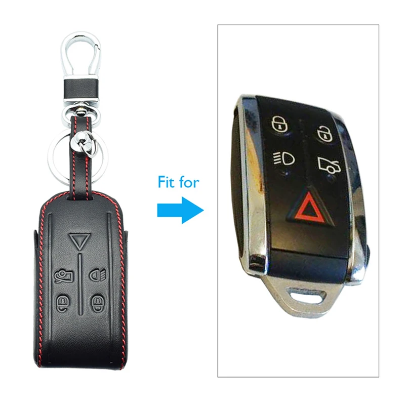 Replacement Leather Keychain Accessories Leather+Metal Key Case Protector For Jaguar XK XF XJ8 XR8 XRR Durable