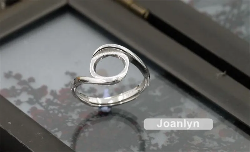 Joanlyn кольцо база для 8x10 мм/7x9 мм Овальные Кабошоны с покрытием из белого золота 925 серебро регулируемый ремешок кольцо пустой JZ058