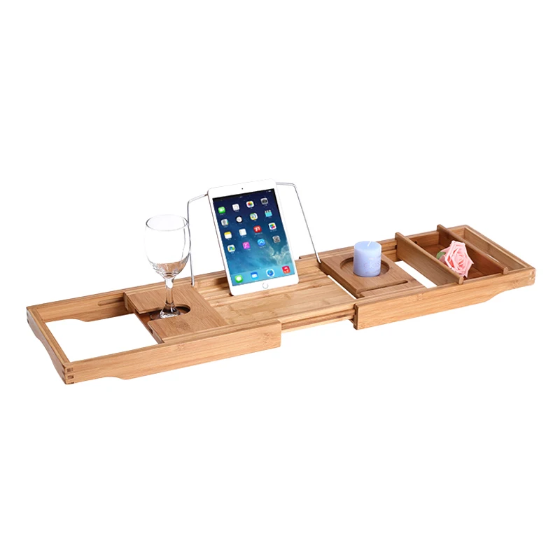 Bamboo Bathtub Tray Handcrafted Bath Tray Bathroom Shelves bathtub