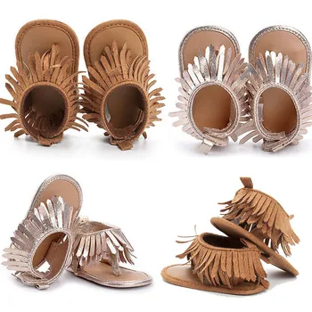 

Newborn Baby Summer Sandals Girl Anti-Slip Soft Sole Crib Shoes Tassel Moccasin Sandal Toddler Outdoor Shoes 1-12 Month 2019 HOT
