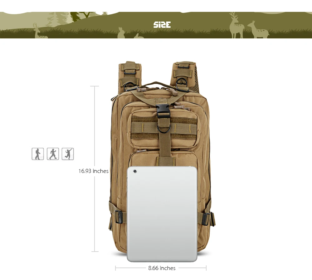 Outdoor Army Tactical Bag Laptop Bag 25L Travel Backpack Molle Trekking Camping Rucksack Military Hiking Trekking Camouflage Bag