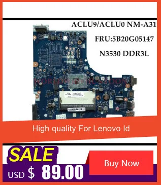 Высококачественная новая материнская плата для ноутбука lenovo G50-30 ACLU9/ACLU0 NM-A311 FRU: 5B20G91619 SR1YW N3540 DDR3 820M 1GB полностью протестирована
